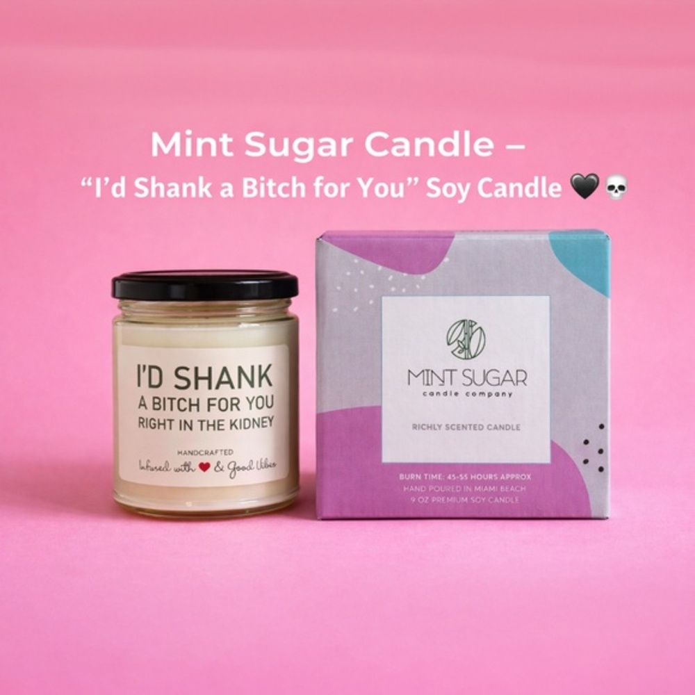 Mint Sugar Candle. Soy Candle Funny Best Friend Gift.